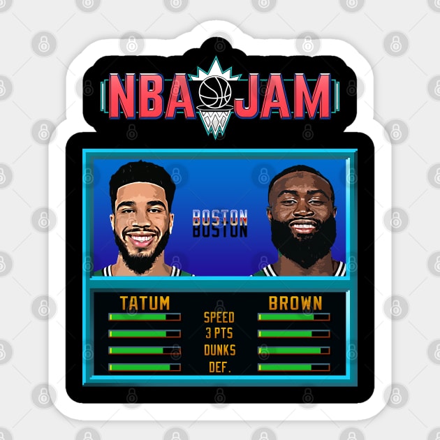 NBA JAM - Boston Basketball Sticker by Buff Geeks Art